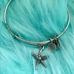 Alex & Ani Silver Starfish Charm Bangle Bracelet